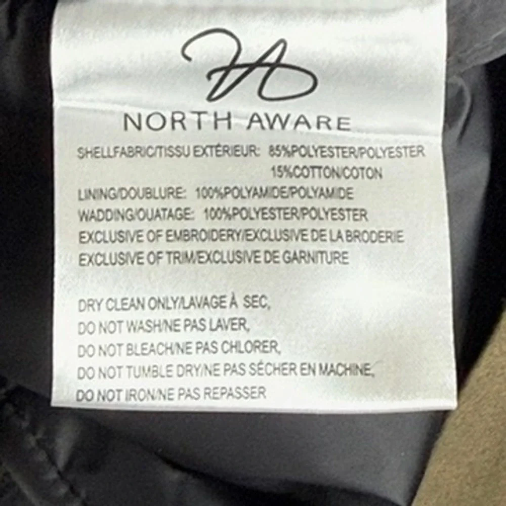 North‎ Aware Parka Jacket Mens 2XL Brown Faux Fur Hood Heavyweight Winter Coat